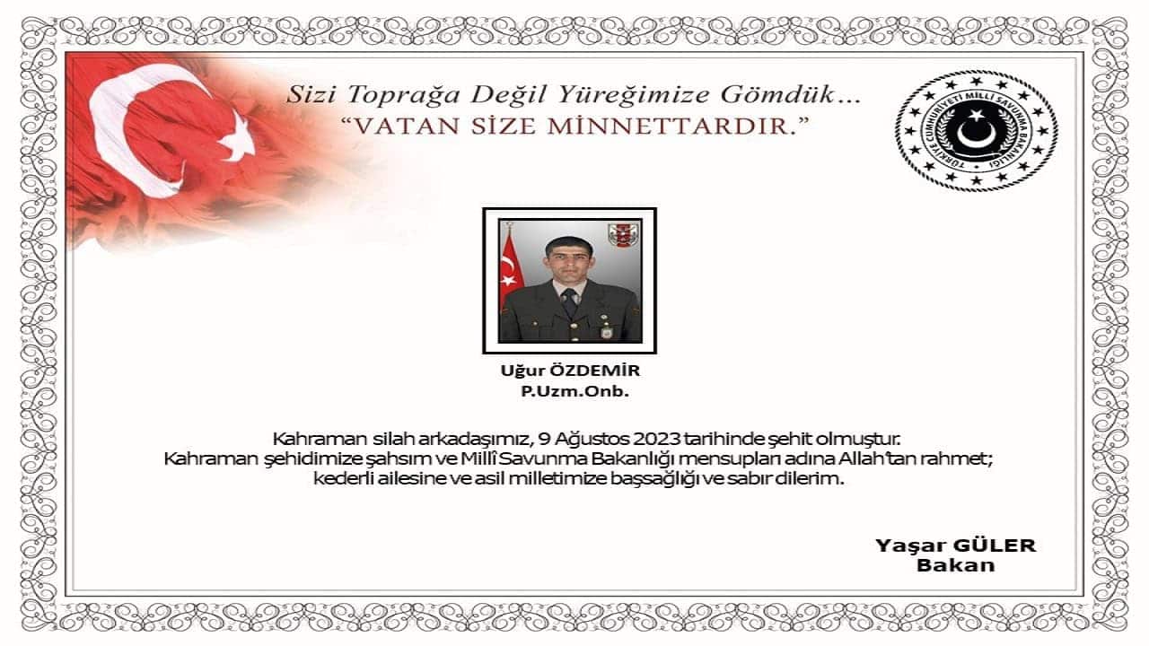 Kahraman Teğmen ve Uzman Çavuş, Pençe Kilit Operasyonu’nda Şehit Düştü
