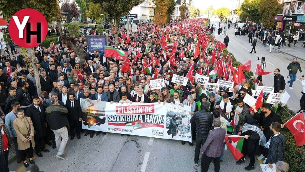 Çorum’da Filistin’e destek yürüyüşü