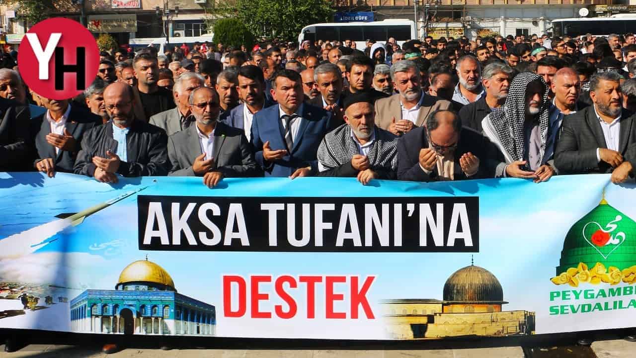 Diyarbakır’da Filistinliler’e destek yürüyüşü
