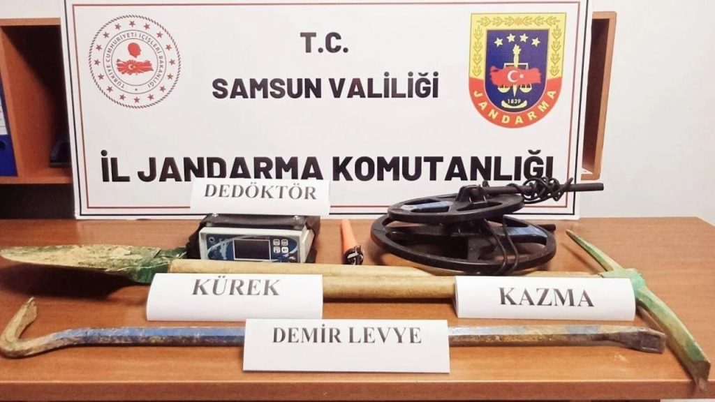 samsun'da kaçak kazı yapan 5 Şüpheli suçüstü yakalandı