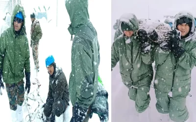 Buzul patladı, işçiler kar altında kaldı