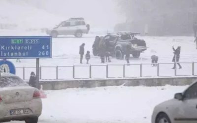 İstanbul’un Komşusu Karlarla Kaplandı