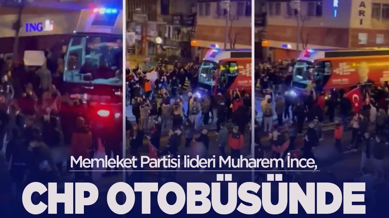 Muharrem İnce, Memleket Partisi lideri olarak CHP otobüsünde.