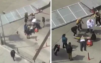 Ataşehir’de rüzgarın etkisiyle demir pano bir kişiye çarptı