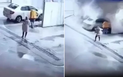 Heyelan felaketi: Baba ve iki çocuğun ölüm anı kamerada