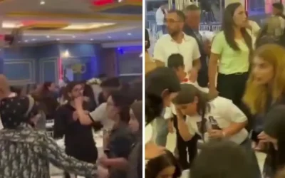 Elazığ’daki depremde düğün salonunda bayılan kadın