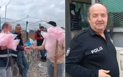 Nevruz’da pamuk şeker dağıtan polisin sıra dışı jesti