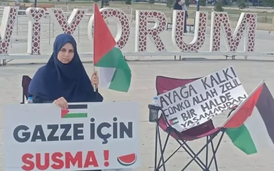 Üniversiteli Havva, Gazze için yalnızca tek kişilik eylem yapıyor