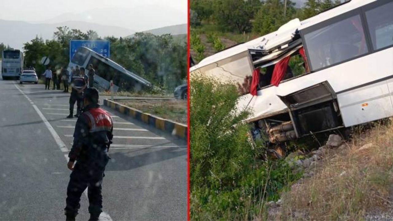 Isparta’da Tur Otobüsü Şarampole Devrildi 16 Kişi Yaralandı