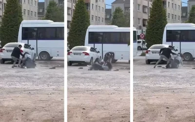 Genç kızlar arasında otoparkta büyük kavga!