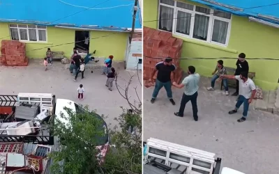 Yumruklar ve tuğlalar havada uçuştu!