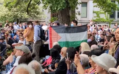 ABD’de mezuniyet töreninde Filistin’e destek çağrısı yapılıyor