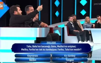 Feriha’nın kardeşi kimdir: Taha, Baha’nın bacanağı; Baha, Meliha’nın eniştesi; Meliha, Feriha’nın kardeşi.