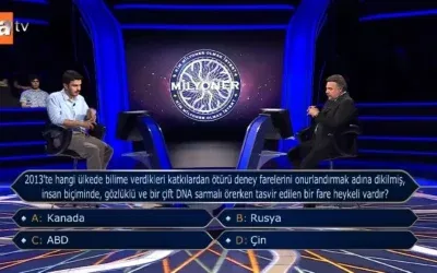 2013’te Bilime Katkılarından Ötürü Dikilen İnsan Biçimli Deney Fareleri Heykeli