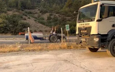 Bursa’da Orman Yangınına Beton Pompasıyla Çabuk Müdahale