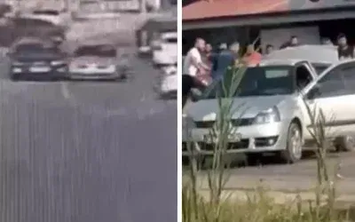 Aileler araçlarla çarpıştı, ardından bıçaklar çekildi!
