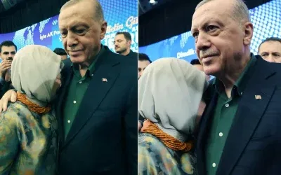 Emine Erdoğan, eşinin omzunda duygusal an yaşadı.