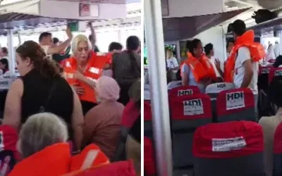 Denizde panik: Feribot kaza yaptı!