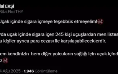 THY’den sigara içen yolculara ceza geliyor