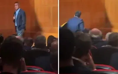 Ali Koç konuşurken aniden düştü!