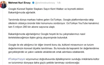 GoTürkiye YouTube Kanalı 5 Milyon Takipçiye Erişti