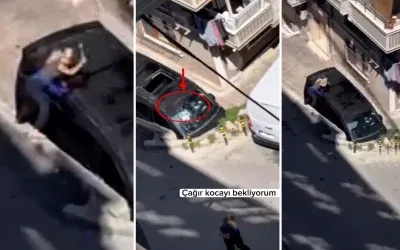 Eşini aramak yerine aracını çekiçle parçaladı.