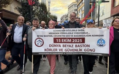 Trabzon’da beyaz baston farkındalık yürüyüşü düzenlendi