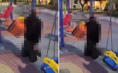 Çocuk parkında korkunç manzara