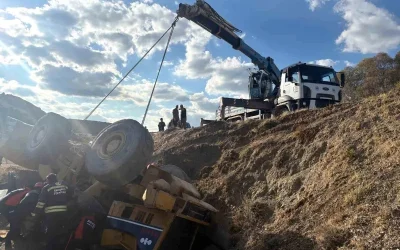 Eskişehir’deki Maden Ocağında İş Makinesi Kaza Yaptı