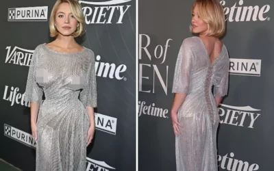 Ünlü oyuncu, sutyen giymediği elbisesiyle olay yarattı