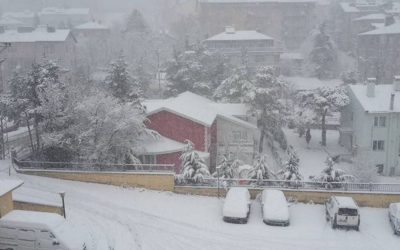 Gerede’de Aniden Başlayan Kar Yağışı