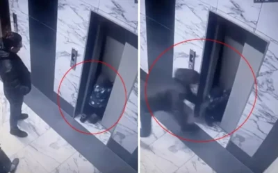 Çocuk asansör boşluğuna düştü, dehşet anları kaydedildi!