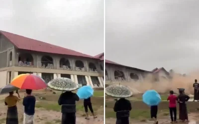 Yurtta kalan öğrenciler nehre sürüklendi!