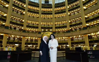 Emine Erdoğan ve Kim Hea Kyung, Millet Kütüphanesi’ni ziyaret etti