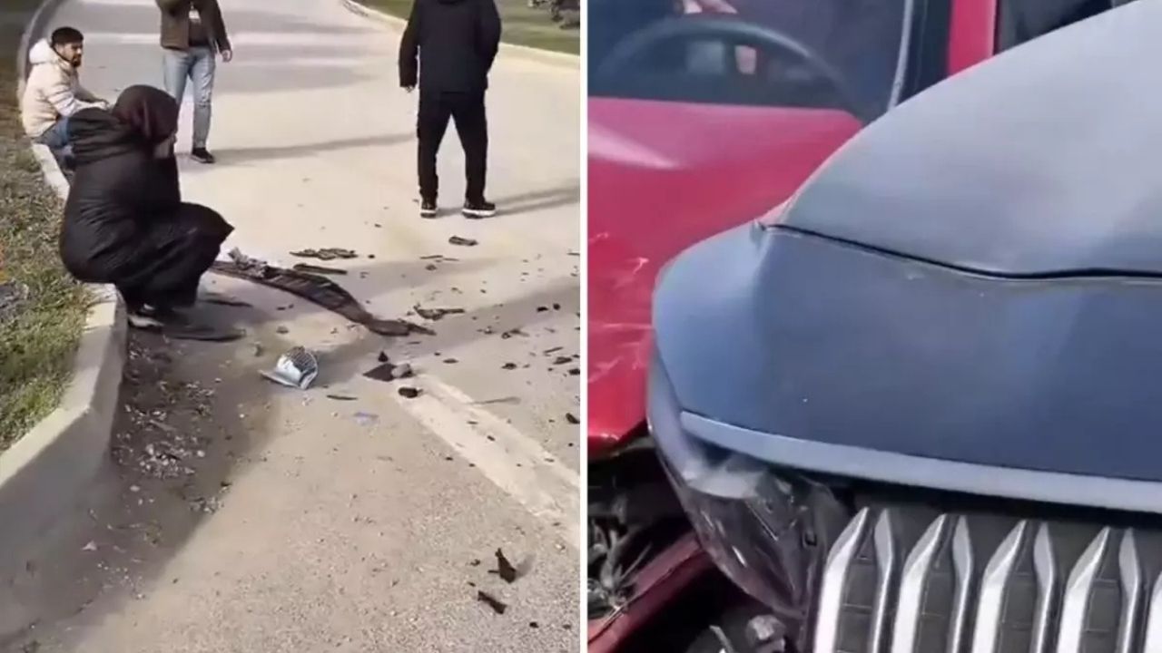 Bilecik’te direksiyon sınavında şaşırtan kaza Kurs aracı TOGG ile çarpıştı